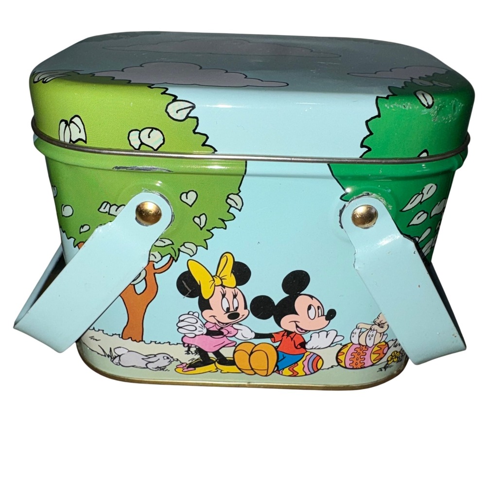 Vintage Disney Easter Picnic Basket Blue The Tin Box Company